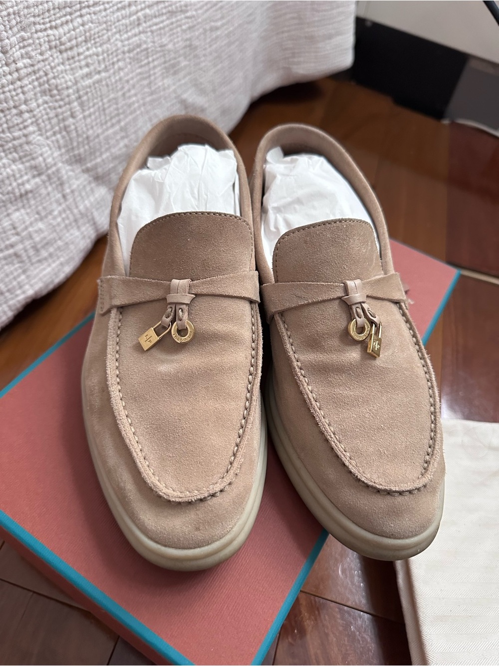 Loro Piana Summer Walk Charms Loafers shoes Size 6.5 / 36.5 in Sandstone